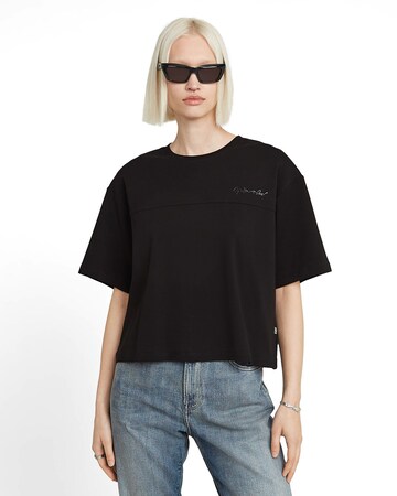 G-STAR Shirt 'G-Script' in Zwart: voorkant