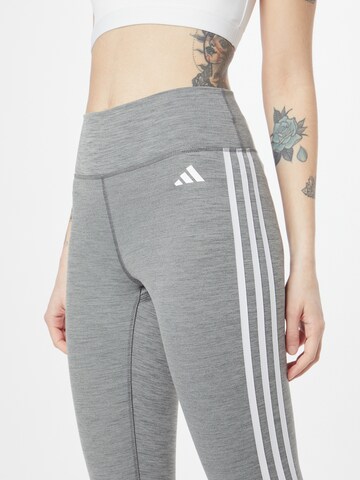 ADIDAS PERFORMANCE Skinny Sporthose 'Train Essentials 3-Stripes High-Waisted' in Grau