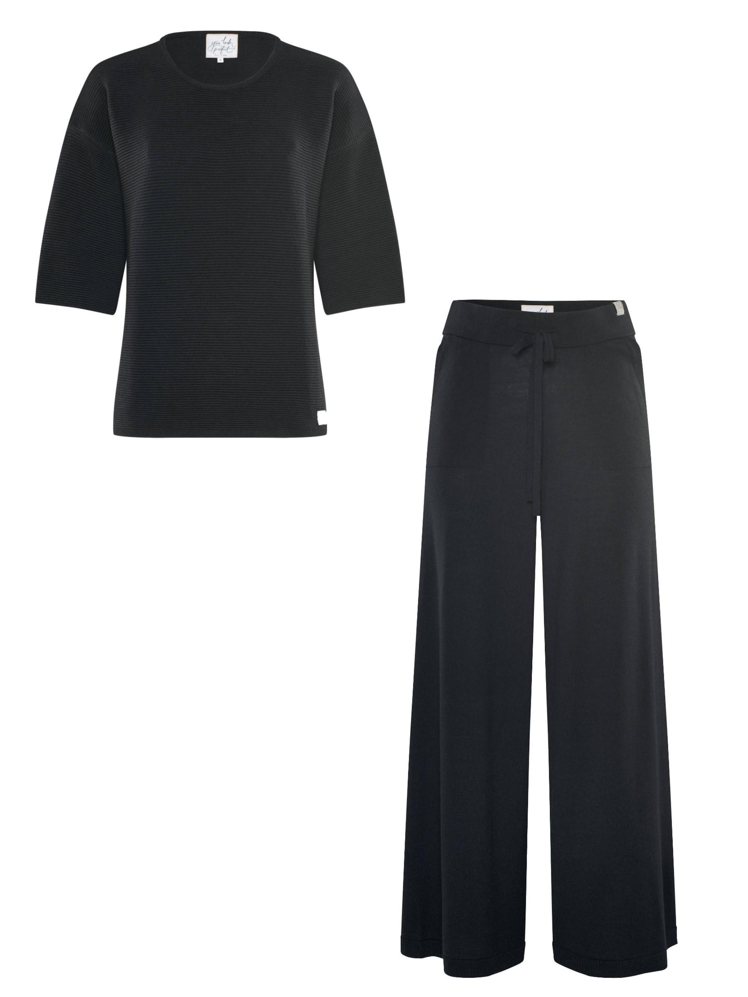 Abito da casa 'Pullover Fay & Pants Frida' di YOU LOOK PERFECT in nero: frontale