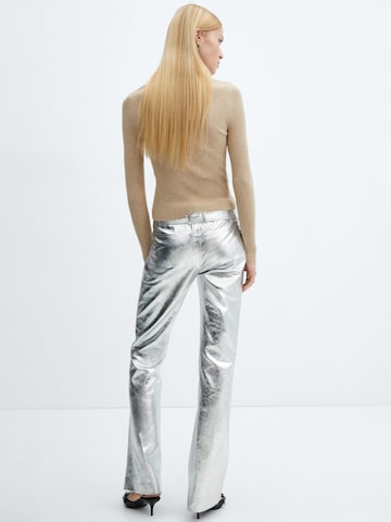 MANGO Regular Pants 'Lauren' in Silver