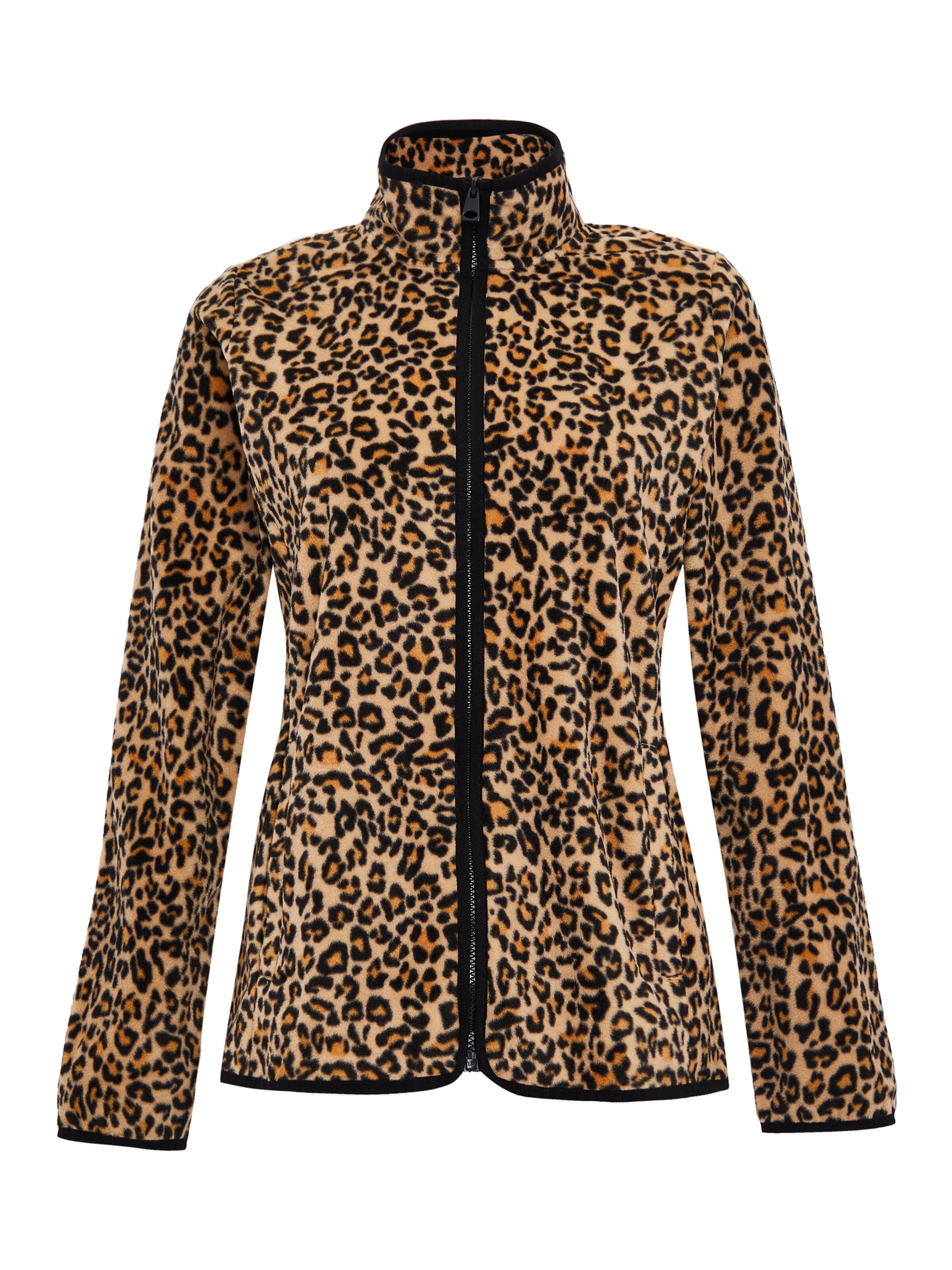 Threadbare Fleece Jacket 'Peach' in Brown: front