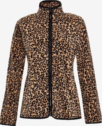Threadbare Fleece Jacket 'Peach' in Brown: front