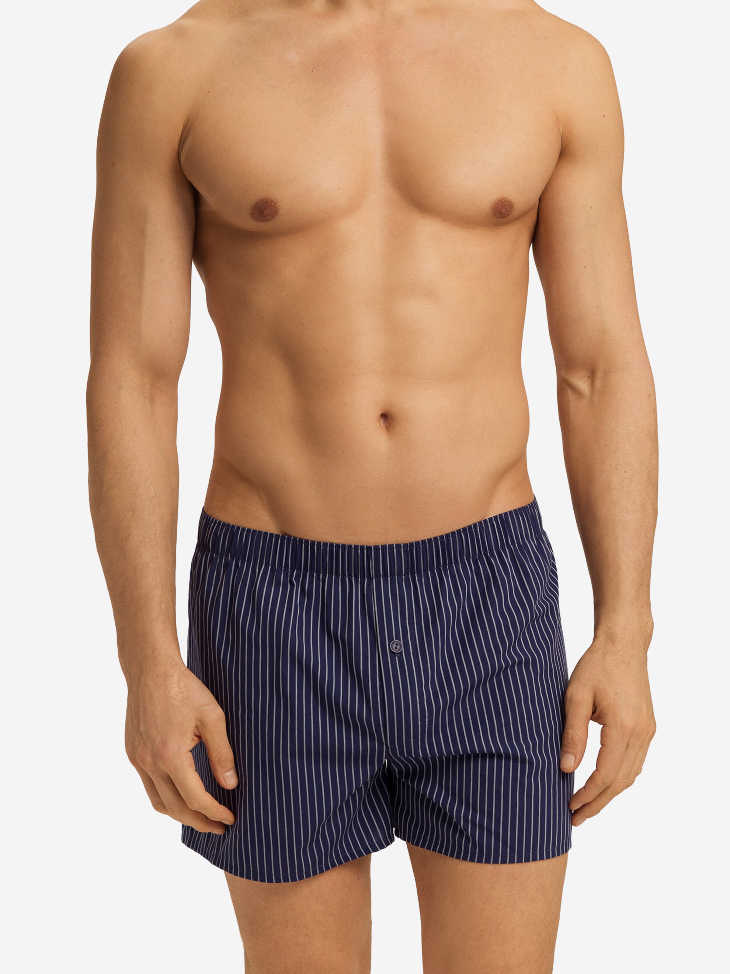 Hanro - Boxers ' Fancy Woven ' em azul: frente