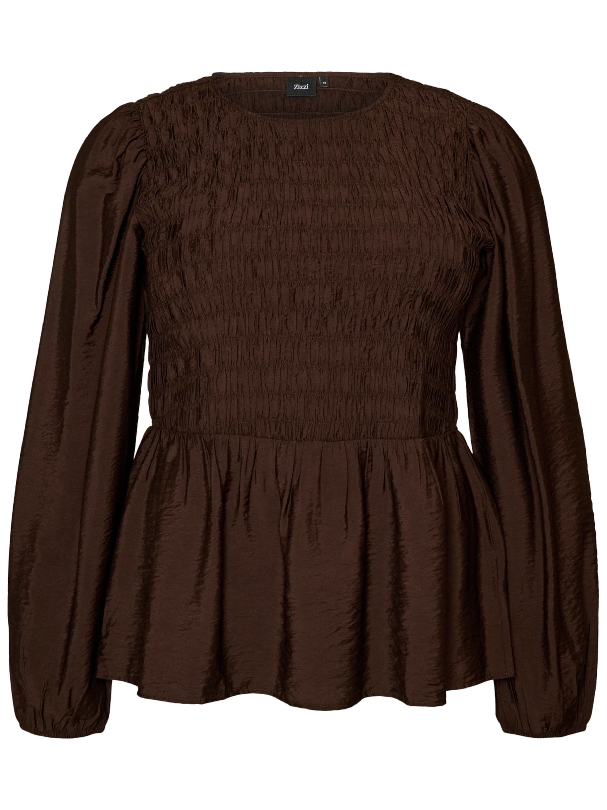 Zizzi Bluse 'NABILA' in Braun: Vorderseite