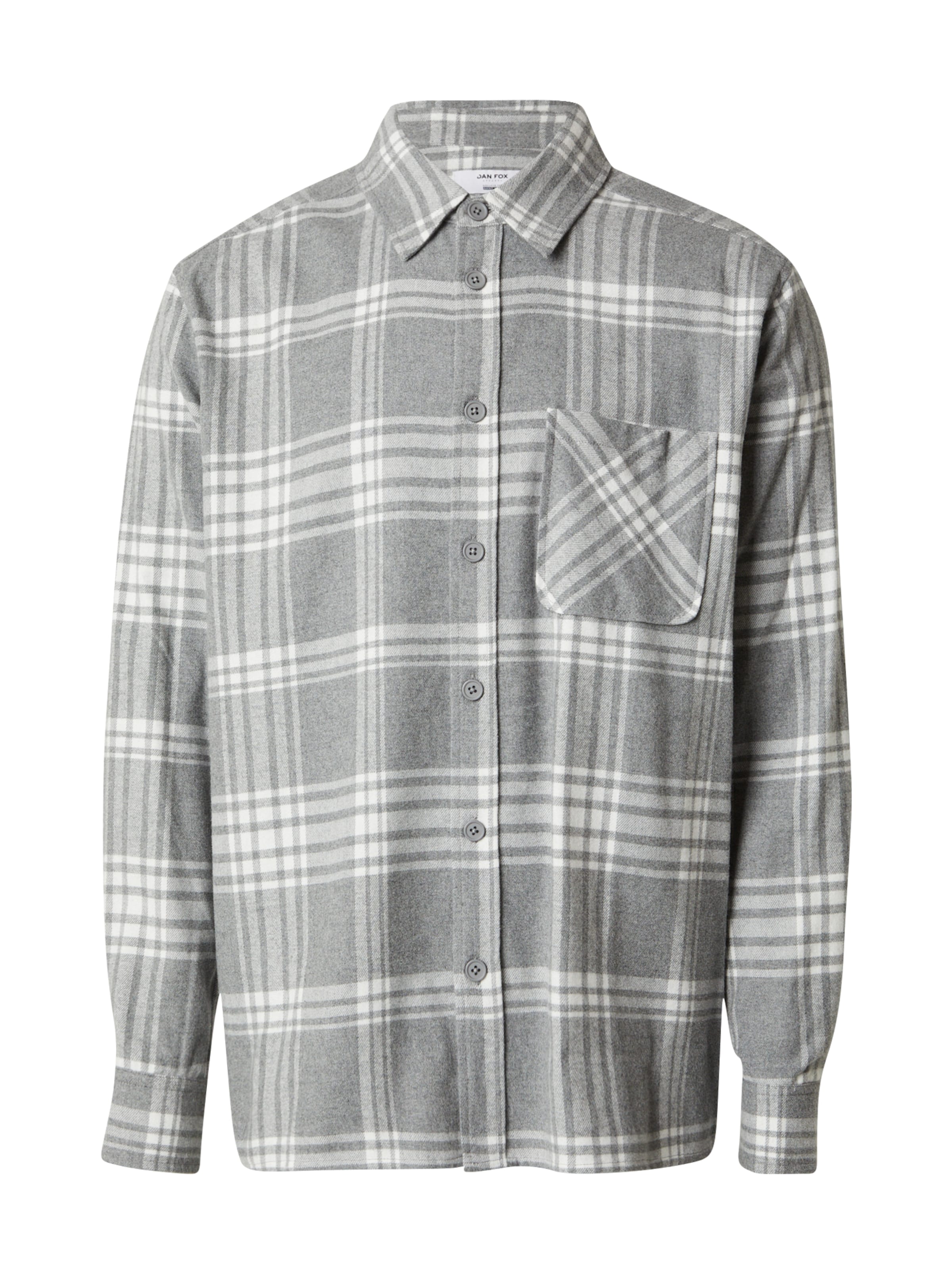 DAN FOX APPAREL Button Up Shirt 'Janosch' in Grey / Off white, Item view