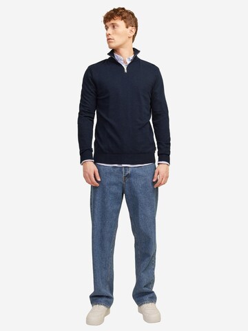 JACK & JONES Pullover 'Emil Knit'‌‌‌‌ in Blau: Vorderseite