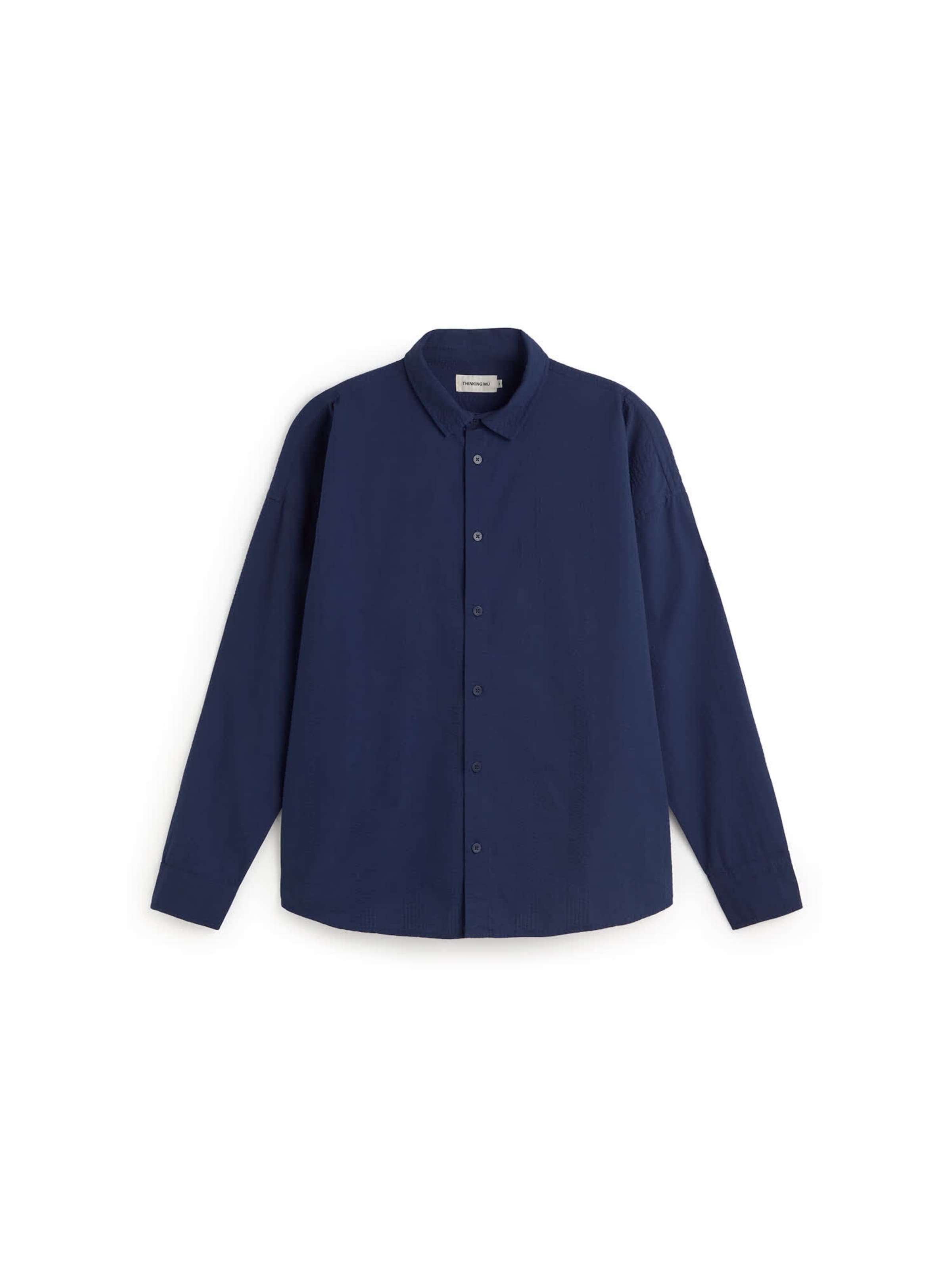 Thinking MU Regular fit Overhemd 'HARU' in Blauw: voorkant