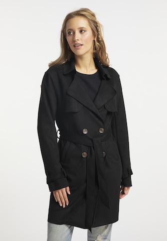 usha FESTIVAL Between-Seasons Coat in Black: front