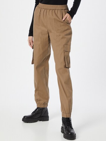 VILA Tapered Cargobroek 'Dallo' in Bruin: voorkant