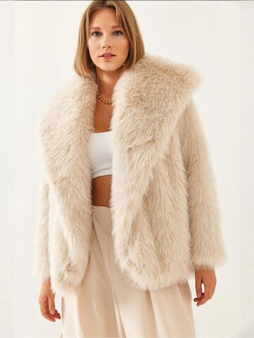 Manteau mi-saison Bianco Lucci en beige : devant