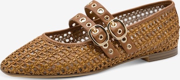 Ballerines à lanières Tamaris en marron : devant
