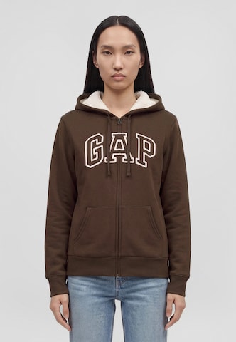 Gap Tall Sweat jacket 'FRANCHISE HERITAGE' in Brown: front