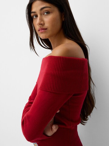 Pull-over Bershka en rouge