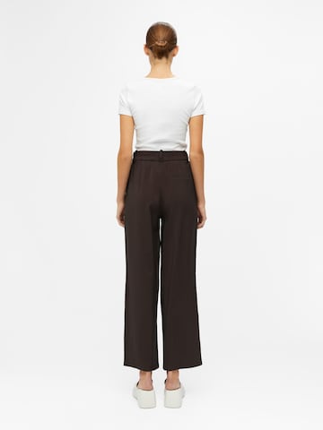 OBJECT Wide Leg Plissert bukse 'SY' i brun