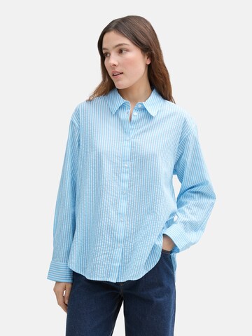 TOM TAILOR DENIM Blouse in Blauw: voorkant