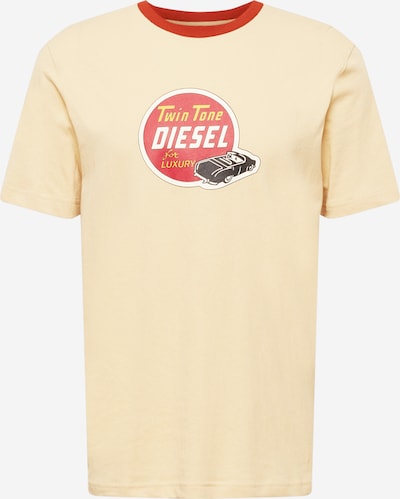 DIESEL Camiseta en beige / amarillo / negro / blanco, Vista del producto