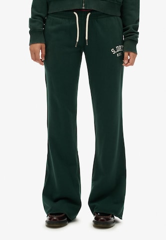 Superdry & Co Flared Broek in Groen: voorkant