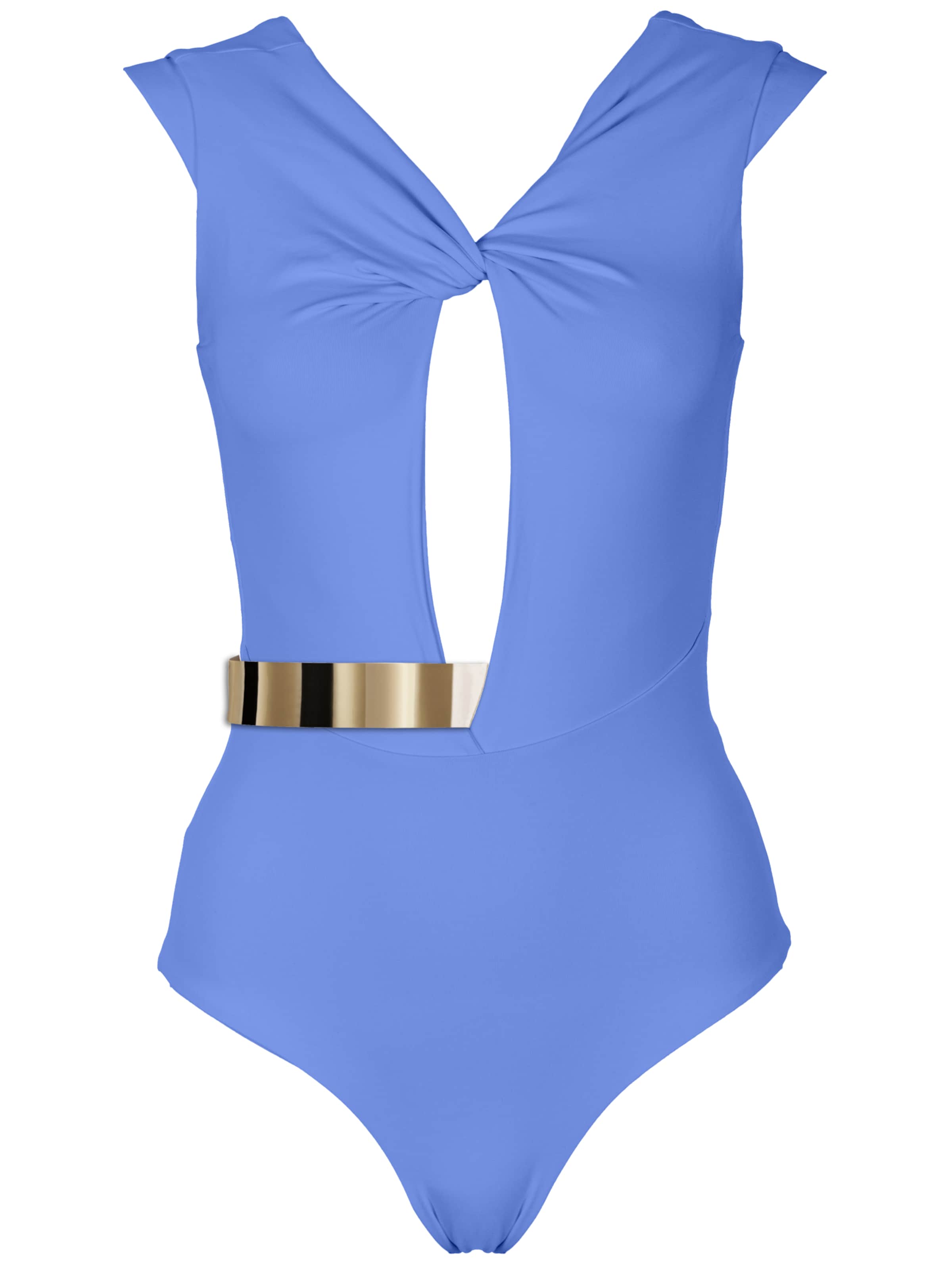 SEA ME SWIM High neck Badeanzug 'COTE D'AZUR Gold Edition'‌‌‌‌‌‌‌ in Blau