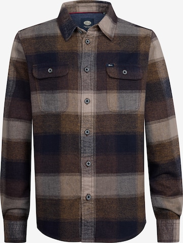 Coupe regular Chemise Petrol Industries en marron : devant