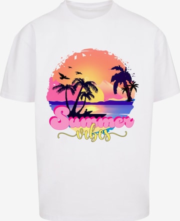 T-Shirt 'Summer Vibes Sunset' Merchcode en blanc : devant