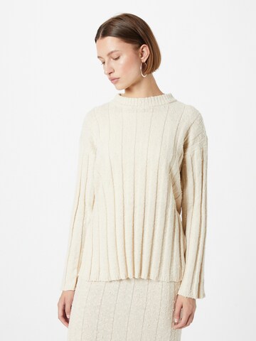 Pull-over Gina Tricot en beige : devant