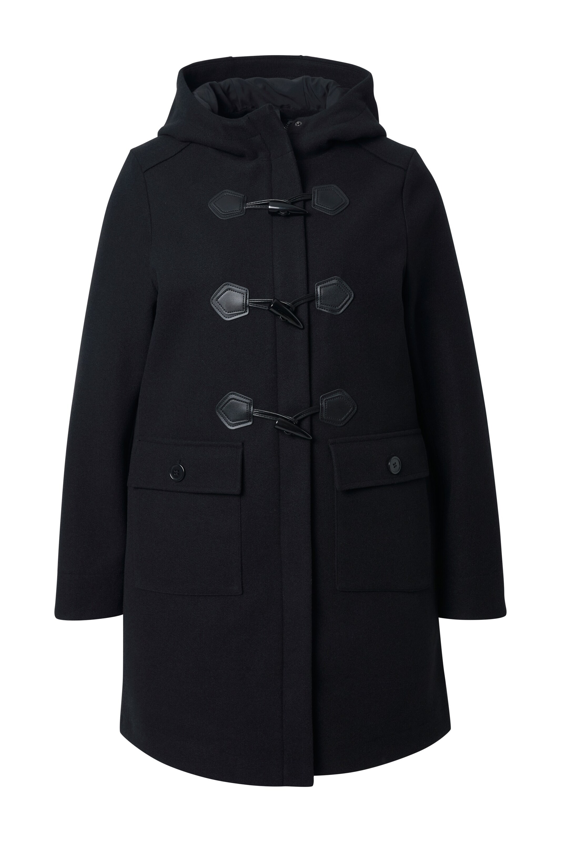 Ulla Popken Tussenmantel in Zwart: voorkant