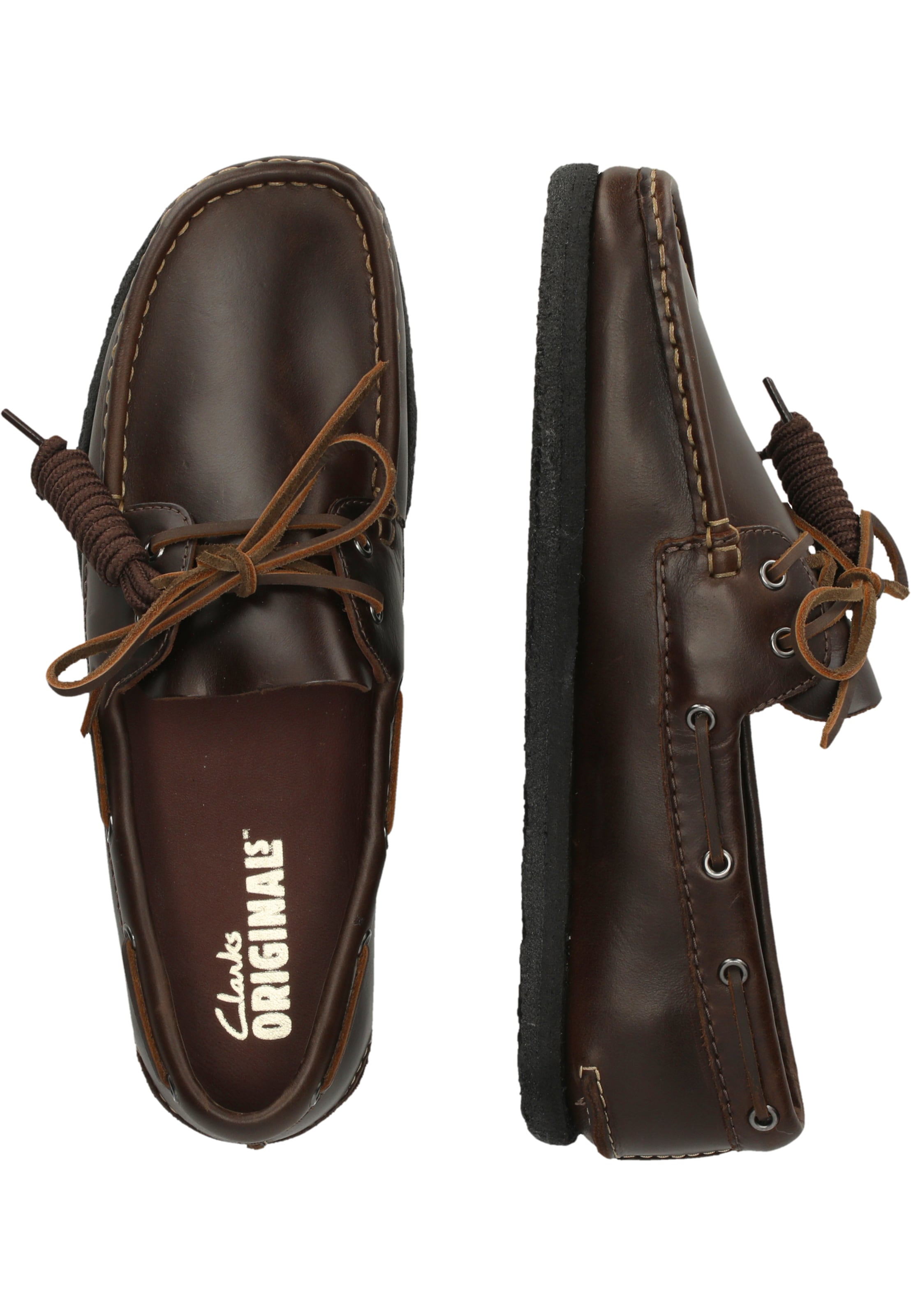 CLARKS Lace-up shoe 'Godney Boat' in Brown