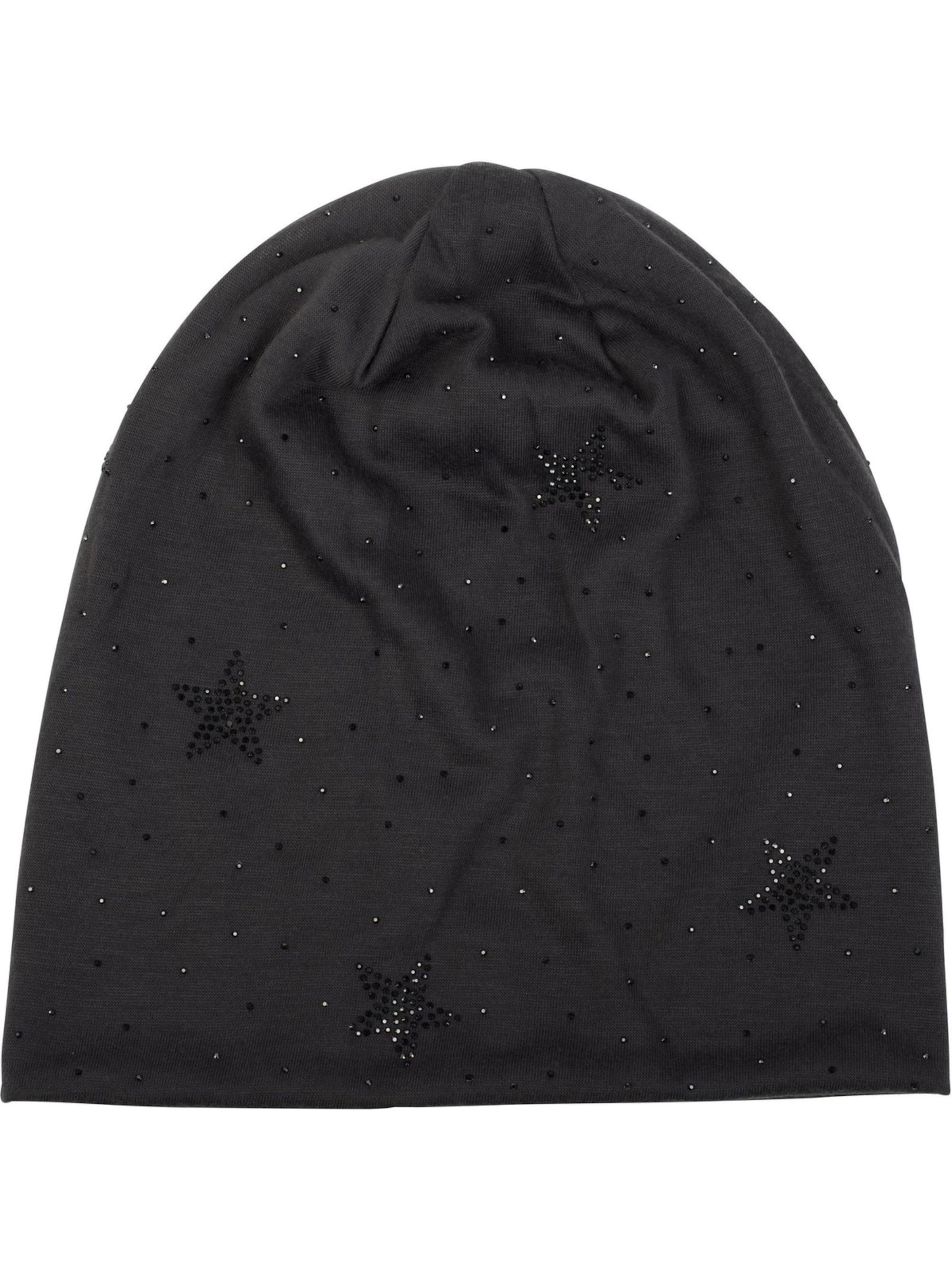 styleBREAKER Mütze 'Beanie mit Strass Sterne'‌‌‌‌‌‌ in Grau