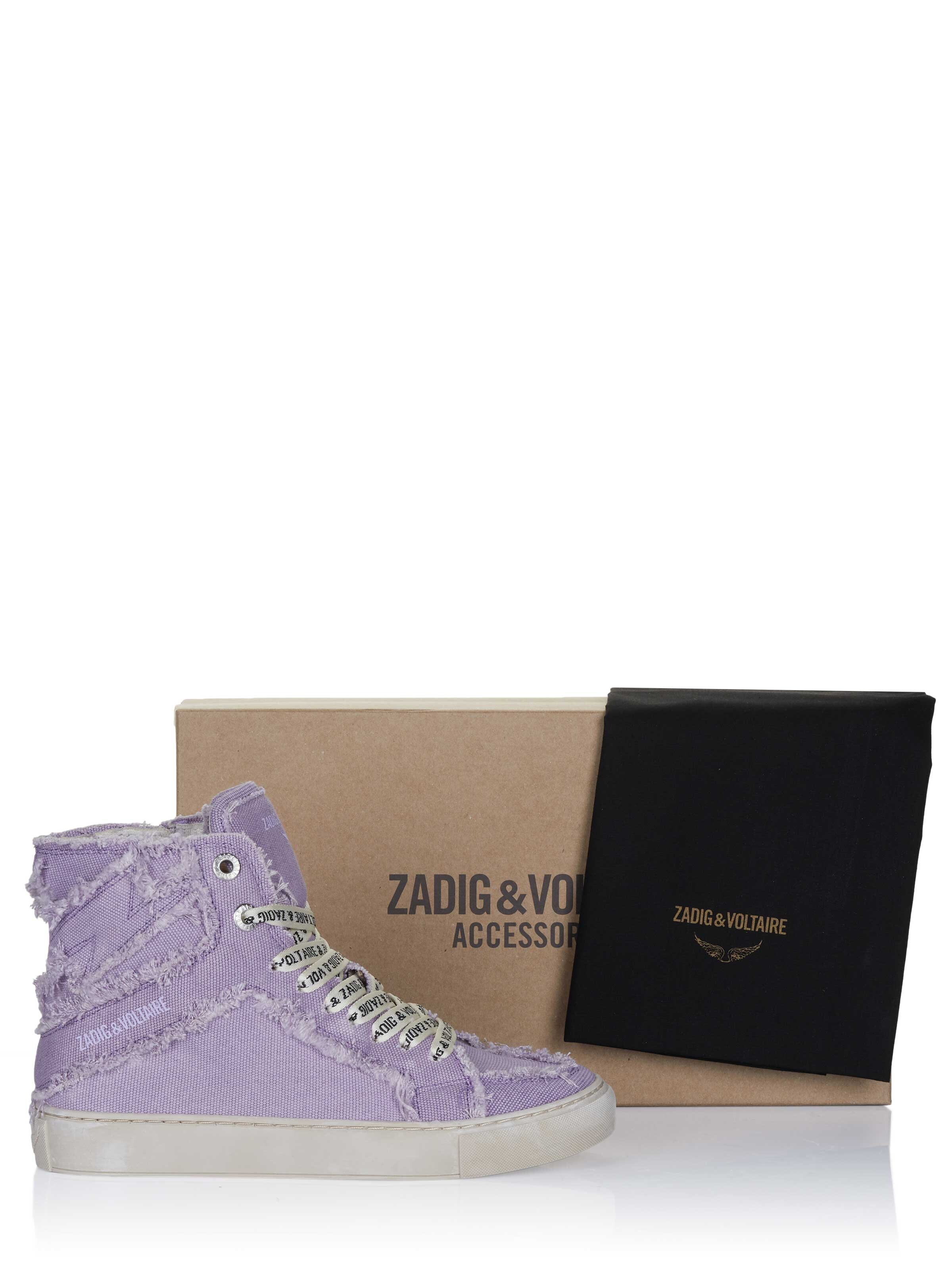 Zadig & Voltaire Sneakers hoog 'Zadig & Voltaire HIGH FLASH CANVAS Sneaker lila' in Lila