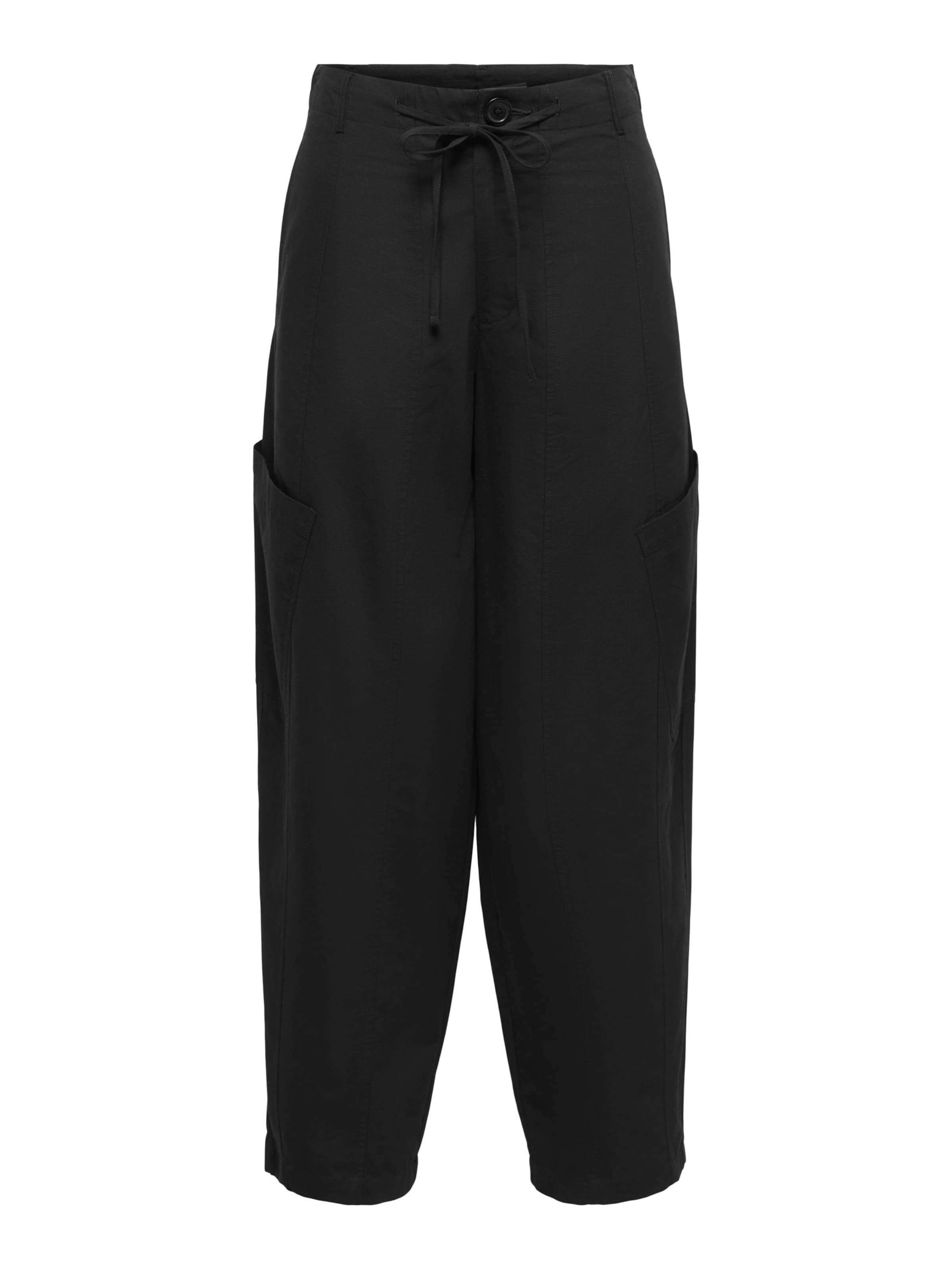 JDY Barrel Cargo Pants 'JDYGeo' in Black: front