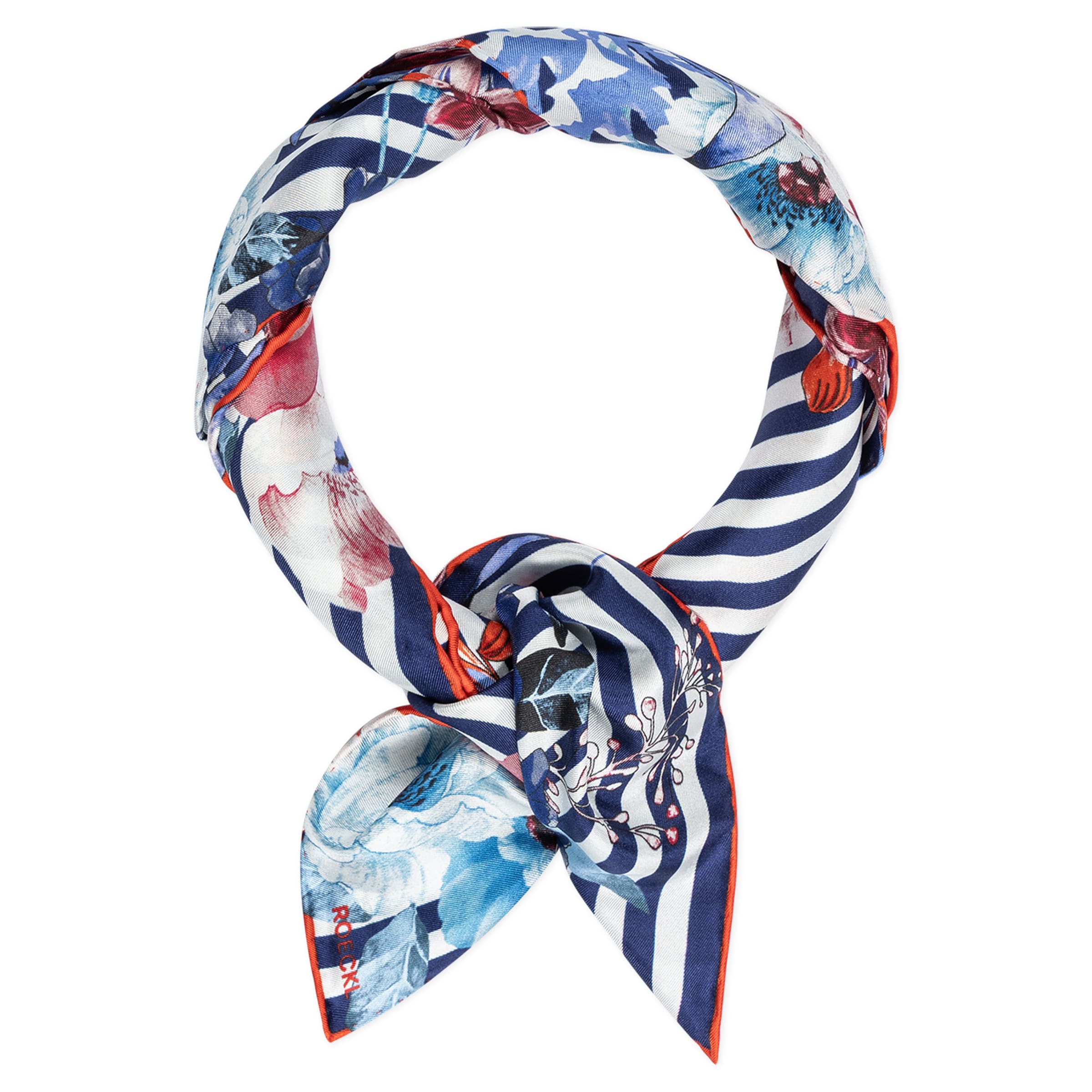 Foulard ' BLOSSOMING STRIPES ' di Roeckl in blu