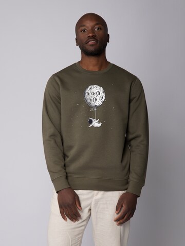 Sweat-shirt 'Funny Spaceman' Watapparel en vert : devant