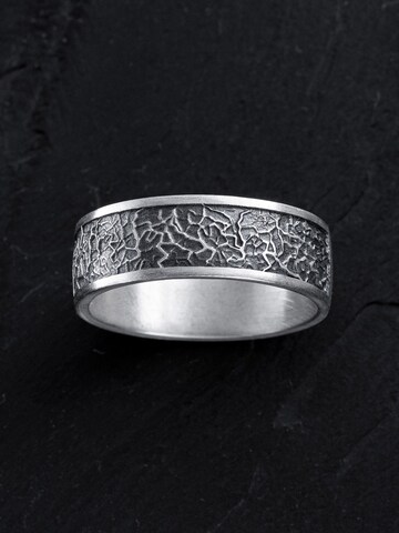 REYTEL Ring 'ASTEROID' in Zilver: voorkant
