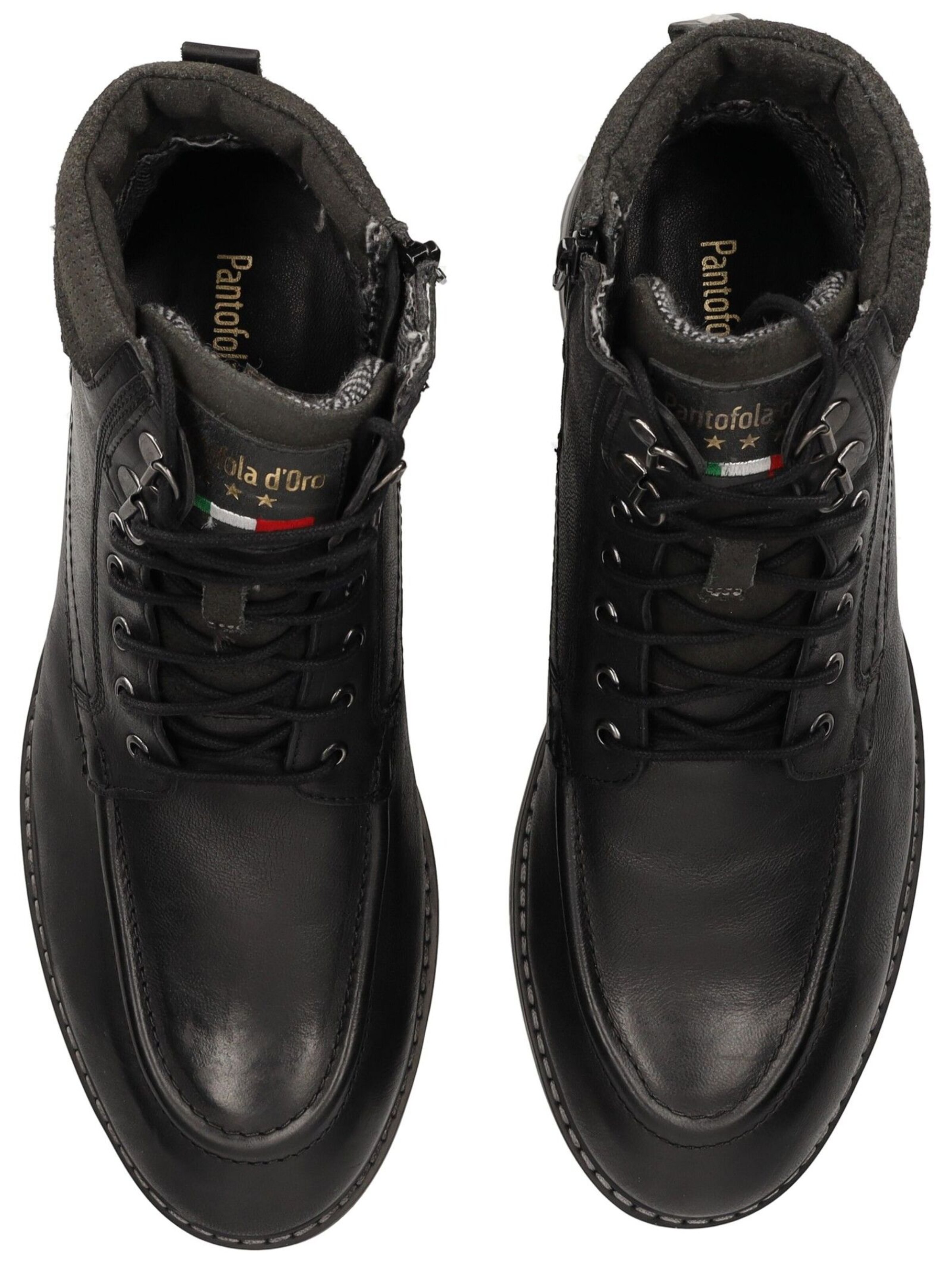 PANTOFOLA D'ORO Schnürboots 'Massi' in Schwarz