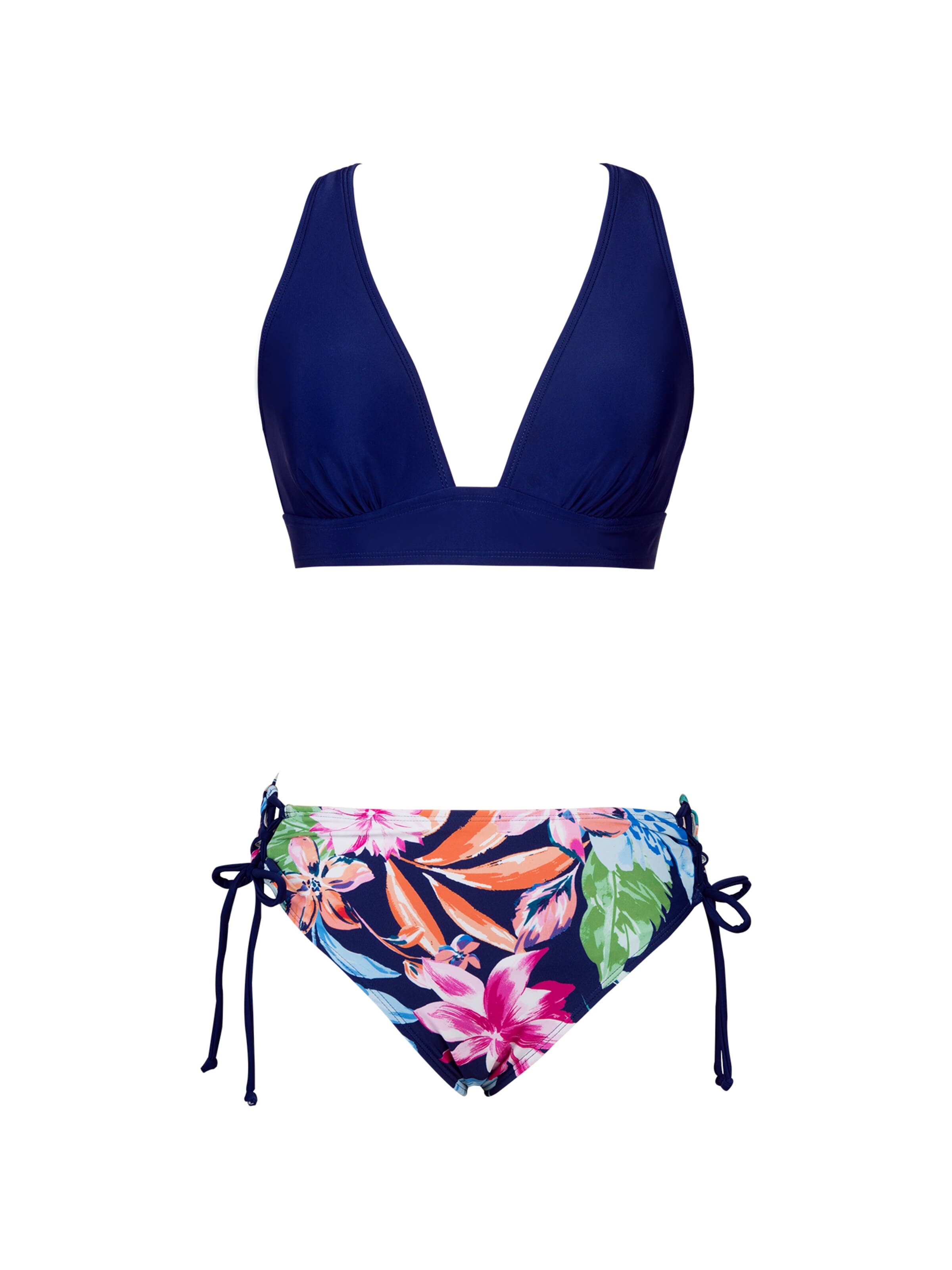 Cupshe Triangle Bikini 'Navy' in Blue: front