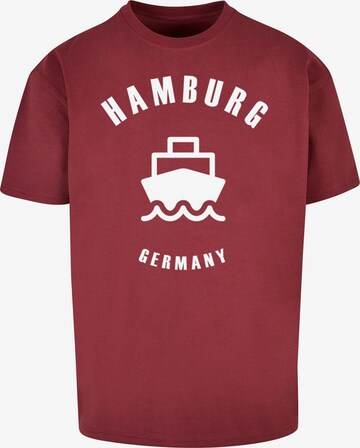 Maglietta 'Hamburg X' di Merchcode in rosso: frontale