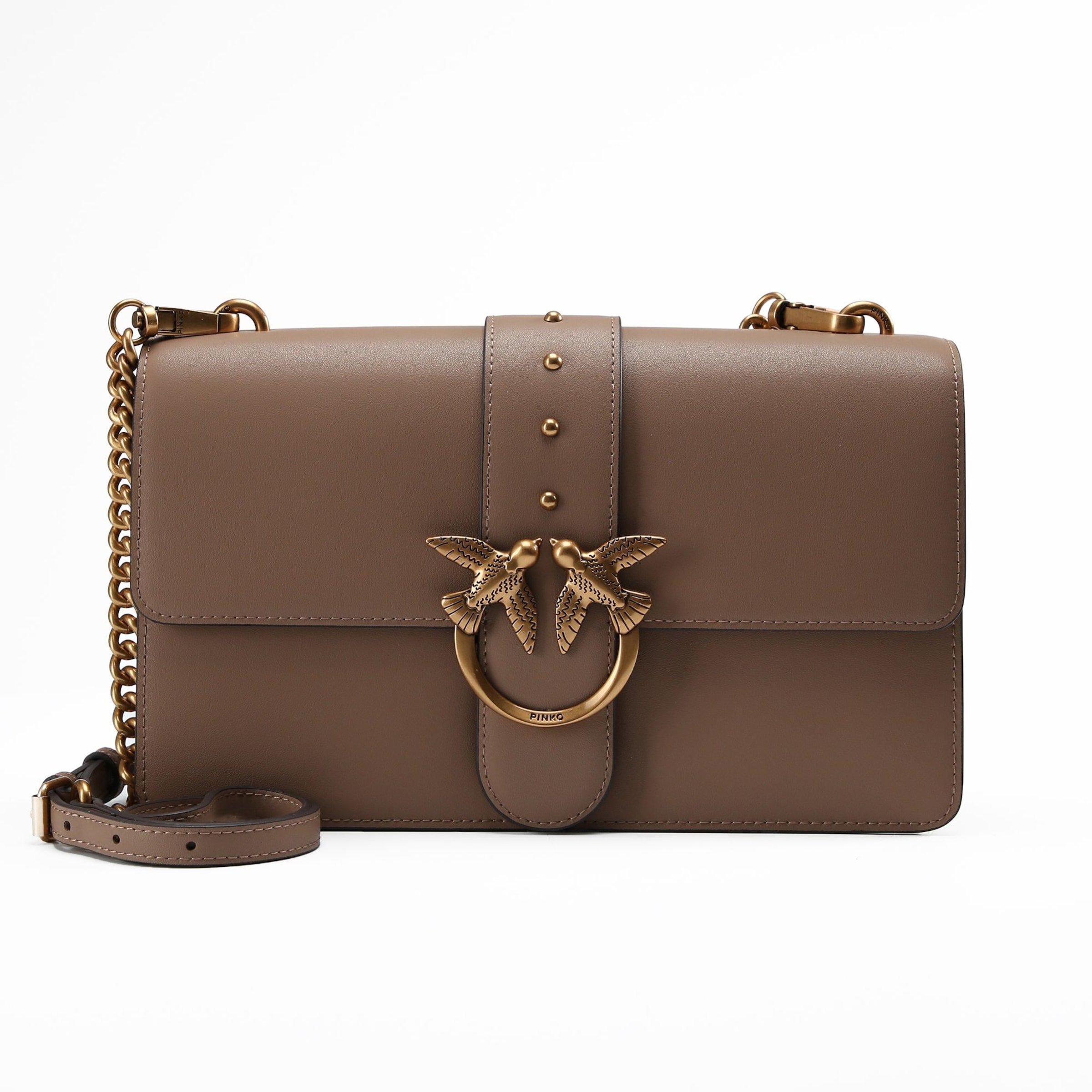 PINKO Umhängetasche 'Love On' in Braun: Vorderseite