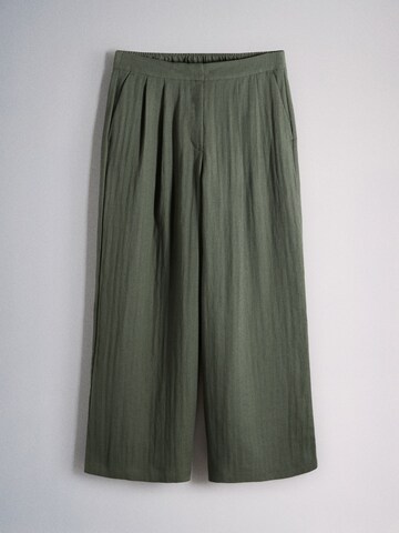 The Set Wide leg Pleat-front trousers in Brown