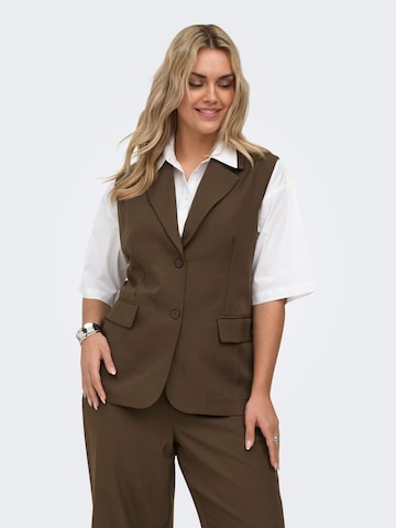ONLY Carmakoma Gilet 'CARVictoria' in Bruin: voorkant