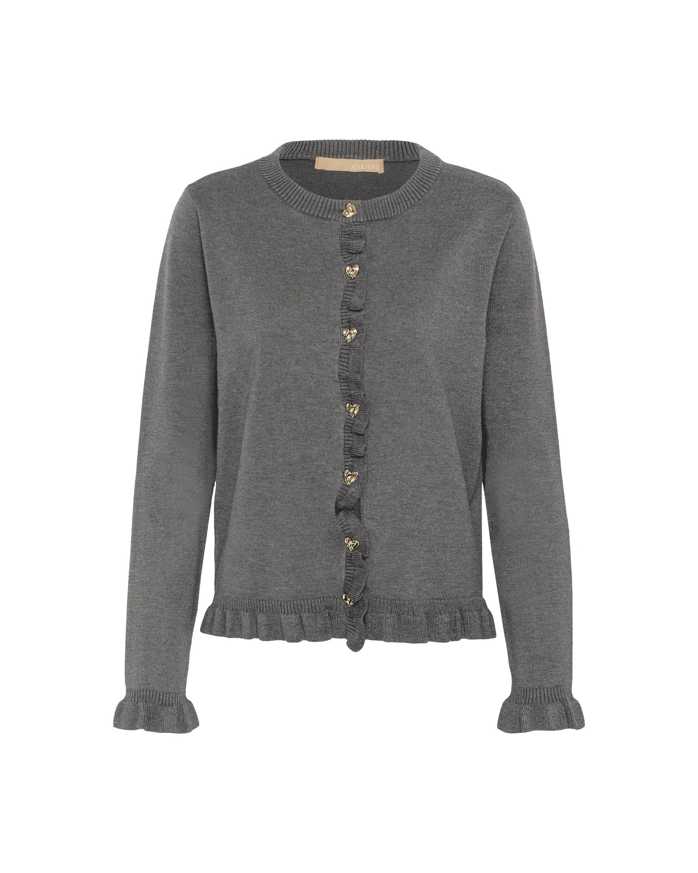 CULTURE Gebreid vest 'Clare ' in Grijs: voorkant