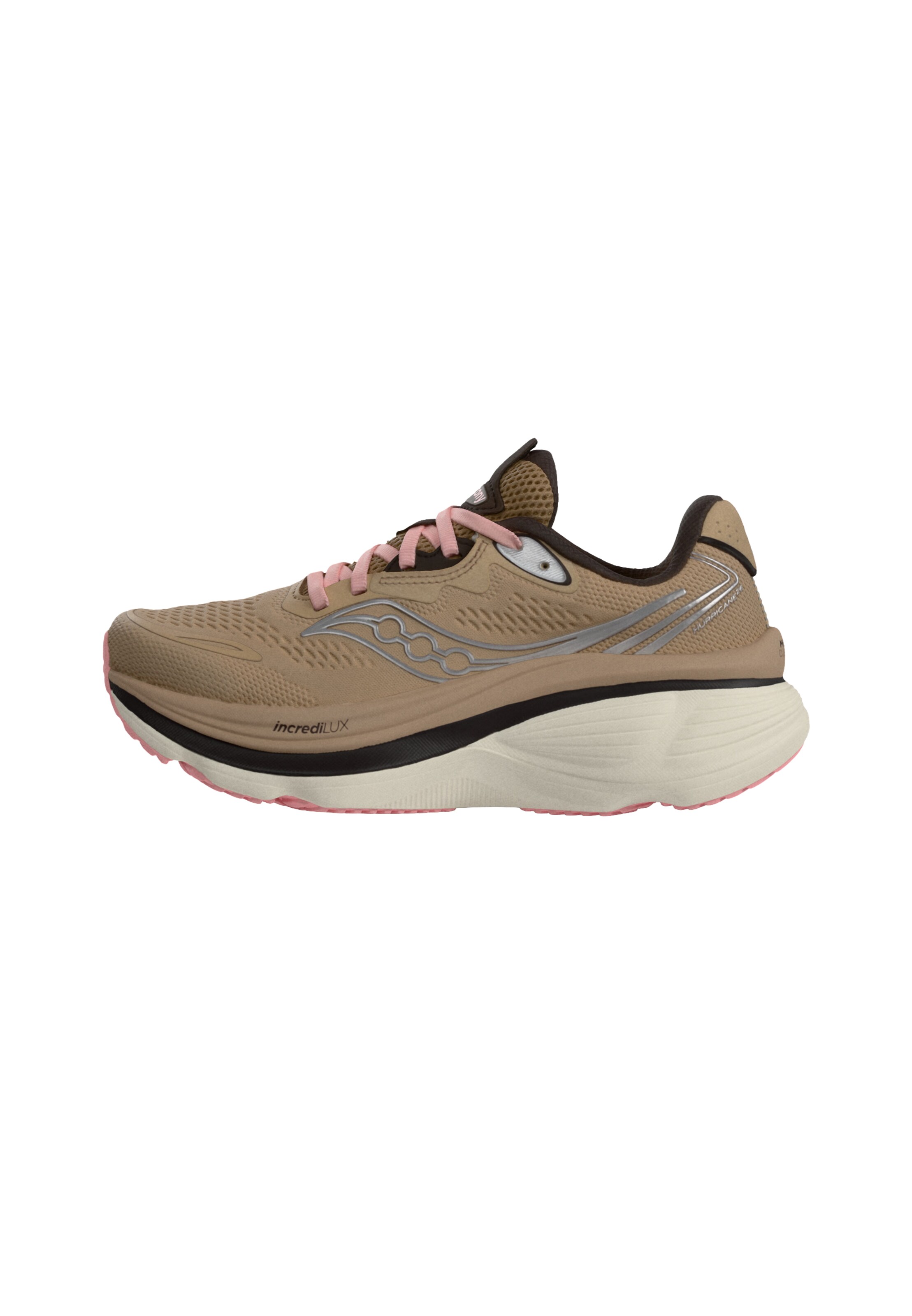 Chaussure de course saucony en marron : devant