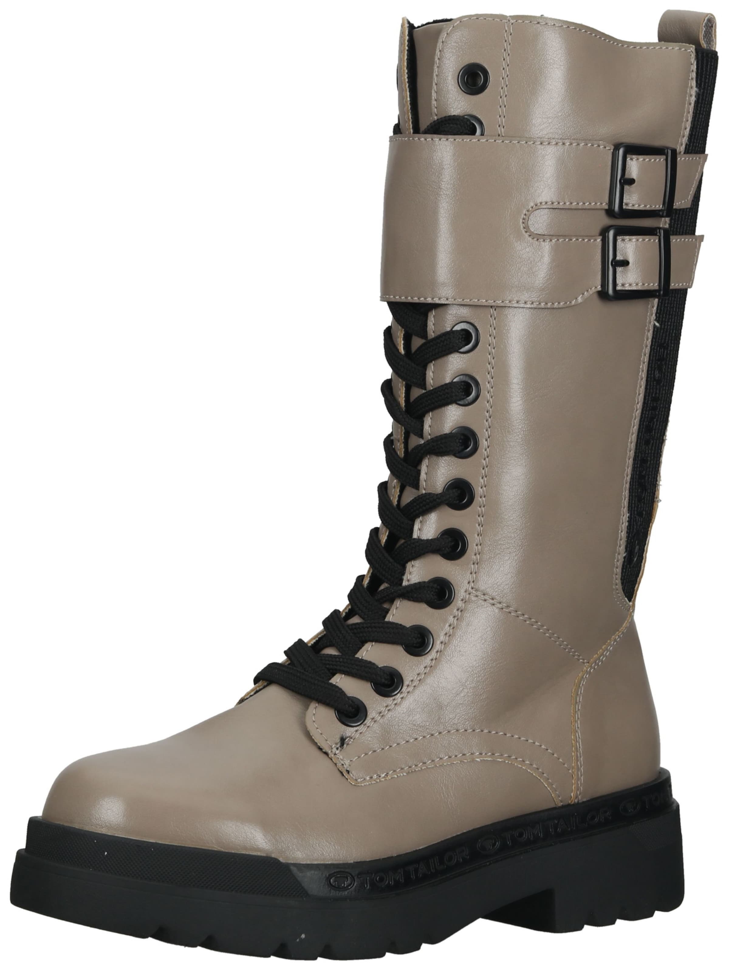 TOM TAILOR Schnürstiefel in Beige: Vorderseite