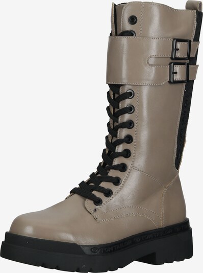 TOM TAILOR Lace-up boot in Stone / Black, Item view