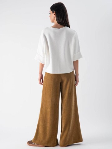 MND Wide Leg Bukser 'Wide-Leg Ribbed with Pockets' i gul