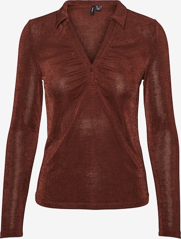 VERO MODA Shirt 'SLINKY' in Bruin: voorkant