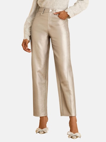 Barrel Pantalon love & roses en argent : devant