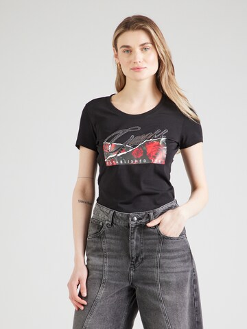 GUESS T-Shirt 'Roses' in Schwarz: Vorderseite