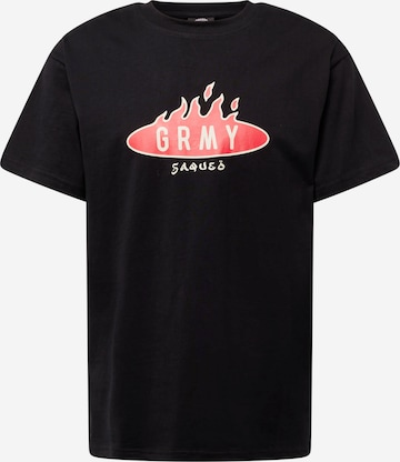 Grimey Shirt 'BURN IN FLAMES' in Black: front