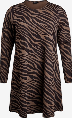 Zizzi Jurk 'POLLY' in Bruin: voorkant