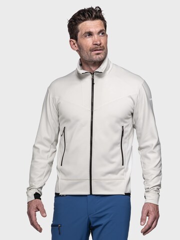 Schöffel Athletic fleece jacket 'Blaueis' in Beige: front